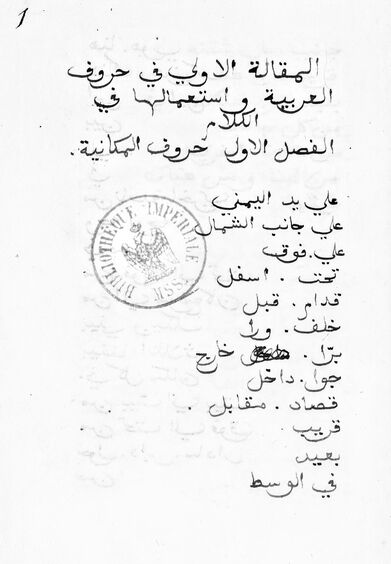 Locutions and dialogues in vulgar Arabic from Syria, by Asselin. Arabic manuscript